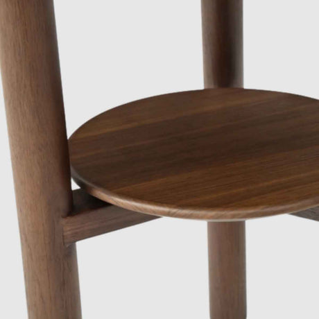 Wooden Lamp Table 45cm Wide Round With Marble Effect Glass Top - Willow