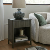 Wooden Lamp Table 45cm Wide With 1 Drawer - Reed