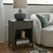 Wooden Lamp Table 45cm Wide With 1 Drawer - Reed