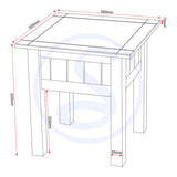 Wooden Lamp Table Square - Panama