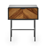 Wooden Lamp Table With 1 Drawer - Alvin