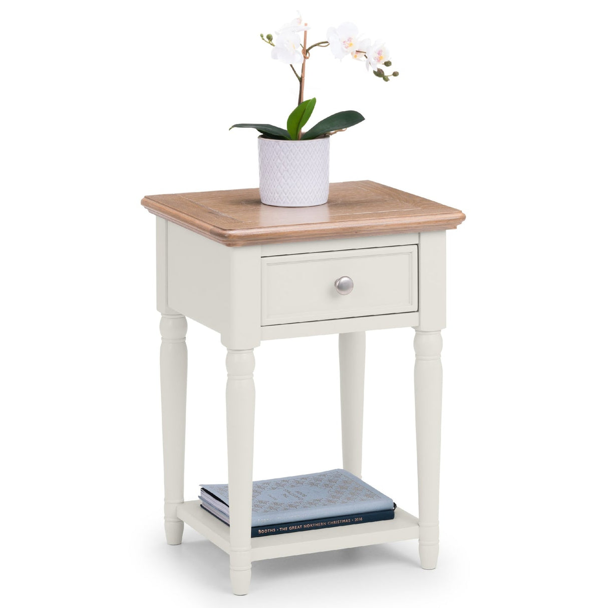 Wooden Lamp Table With 1 Drawer - Provence