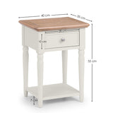 Wooden Lamp Table With 1 Drawer - Provence