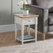 Wooden Lamp Table With 1 Drawer - Provence