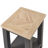 Wooden Lamp Table With 2 Drawers - Bordeaux