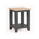 Wooden Lamp Table With 2 Drawers - Bordeaux