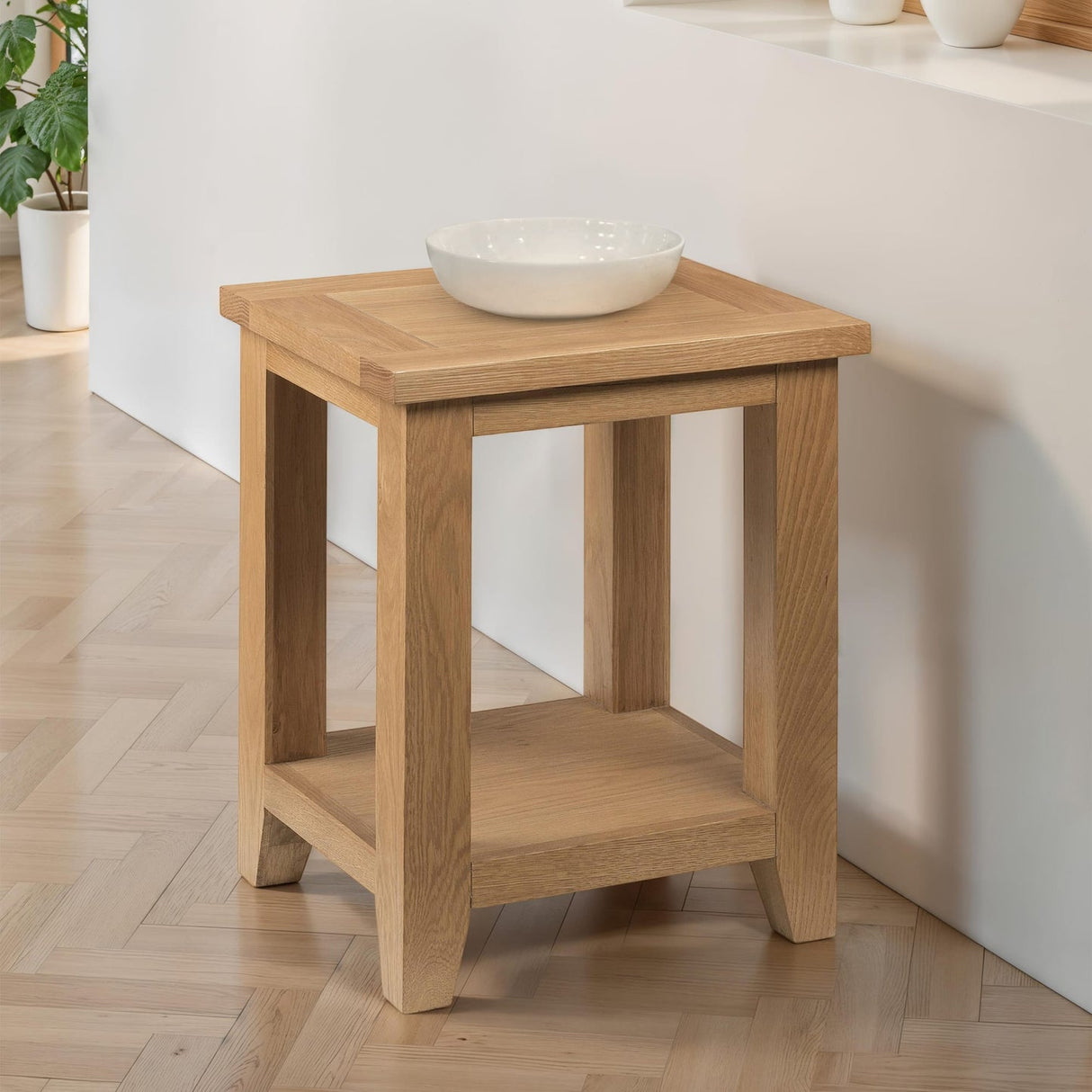 Wooden Lamp Table With Undershelf - Astoria