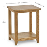 Wooden Lamp Table With Undershelf - Mallory