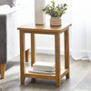 Wooden Lamp Table With Undershelf - Mallory