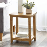Wooden Lamp Table With Undershelf - Mallory