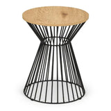 Wooden Lamp Table With Wire Frame Round - Jersey