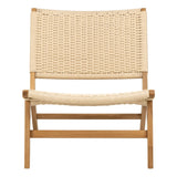 Wooden Lounge Chair With Woven Paper Plaits - Carson