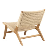 Wooden Lounge Chair With Woven Paper Plaits - Carson