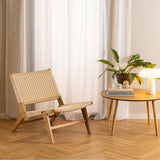 Wooden Lounge Chair With Woven Paper Plaits - Carson