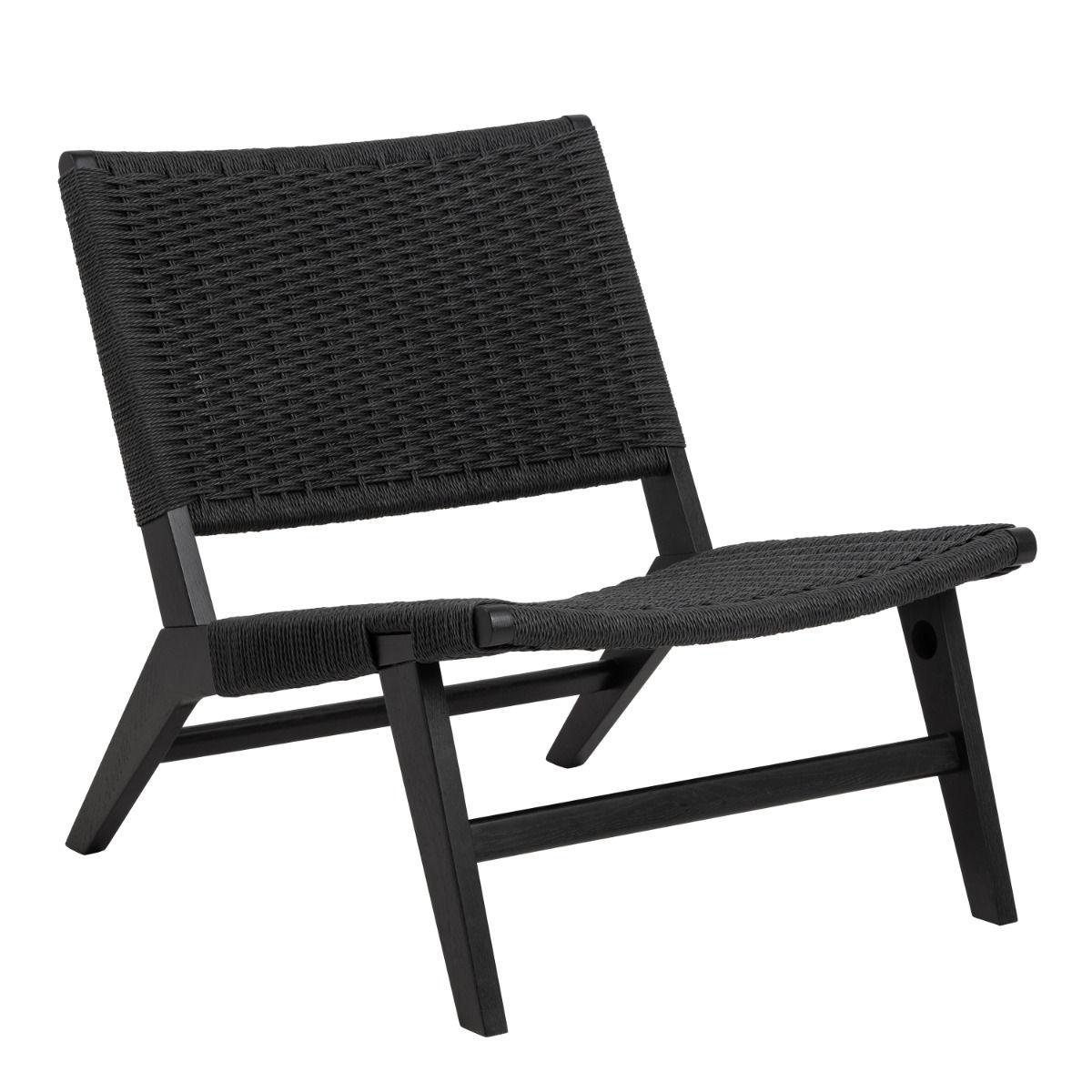 Wooden Lounge Chair With Woven Paper Plaits - Carson