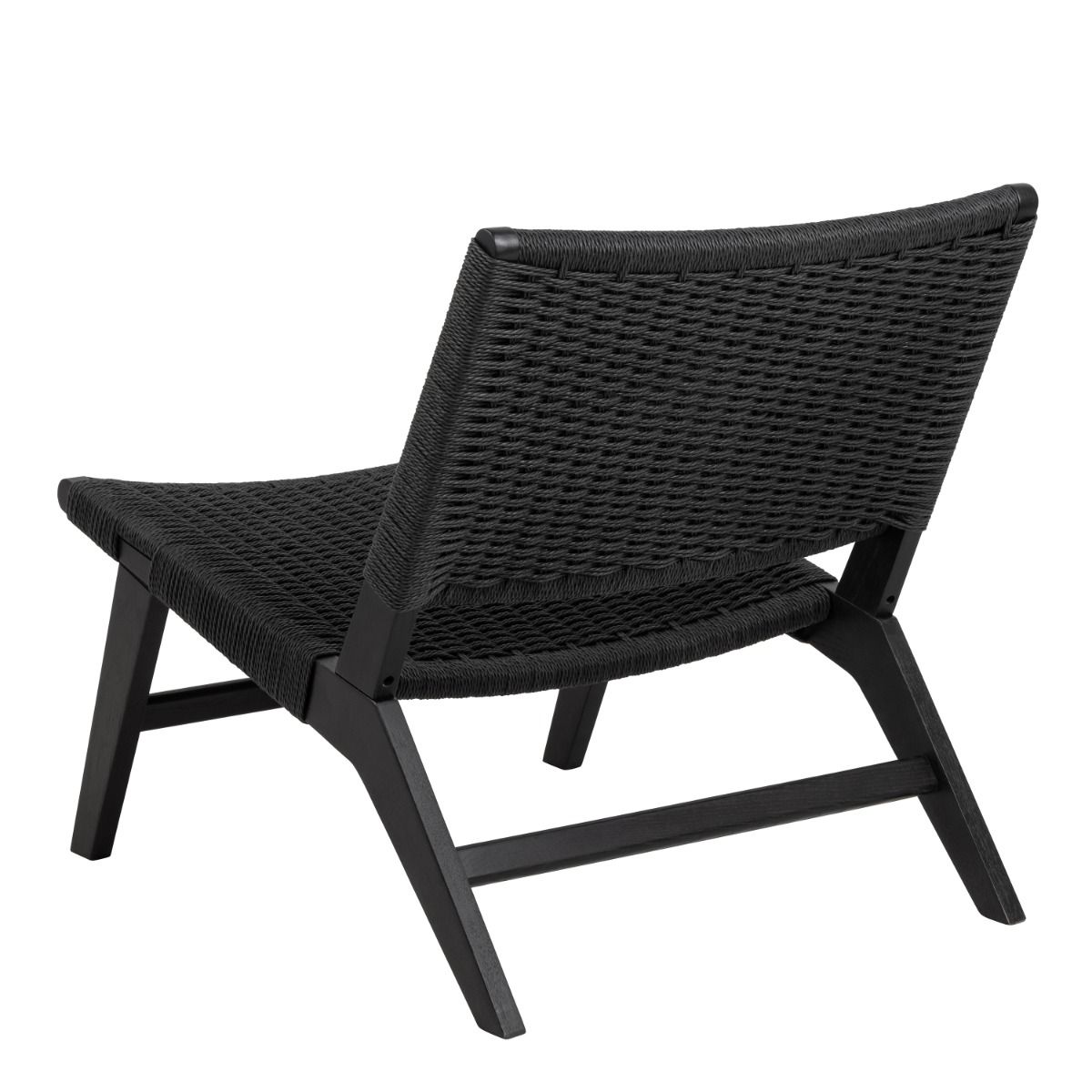 Wooden Lounge Chair With Woven Paper Plaits - Carson