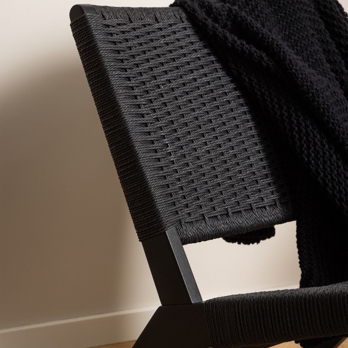 Wooden Lounge Chair With Woven Paper Plaits - Carson