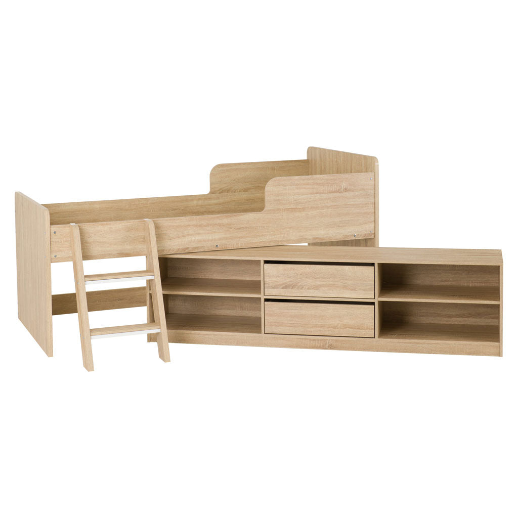 Wooden Low Sleeper Bed With Ladder - Felix