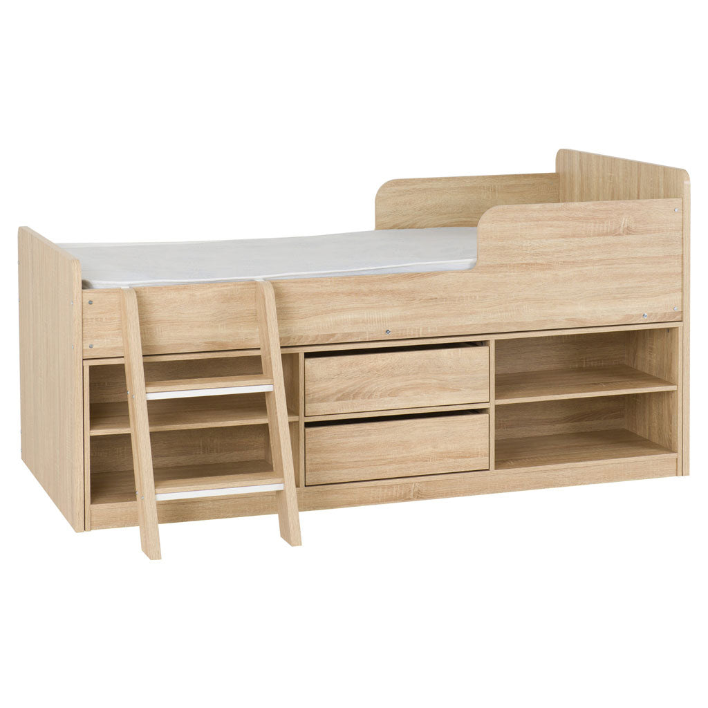 Wooden Low Sleeper Bed With Ladder - Felix