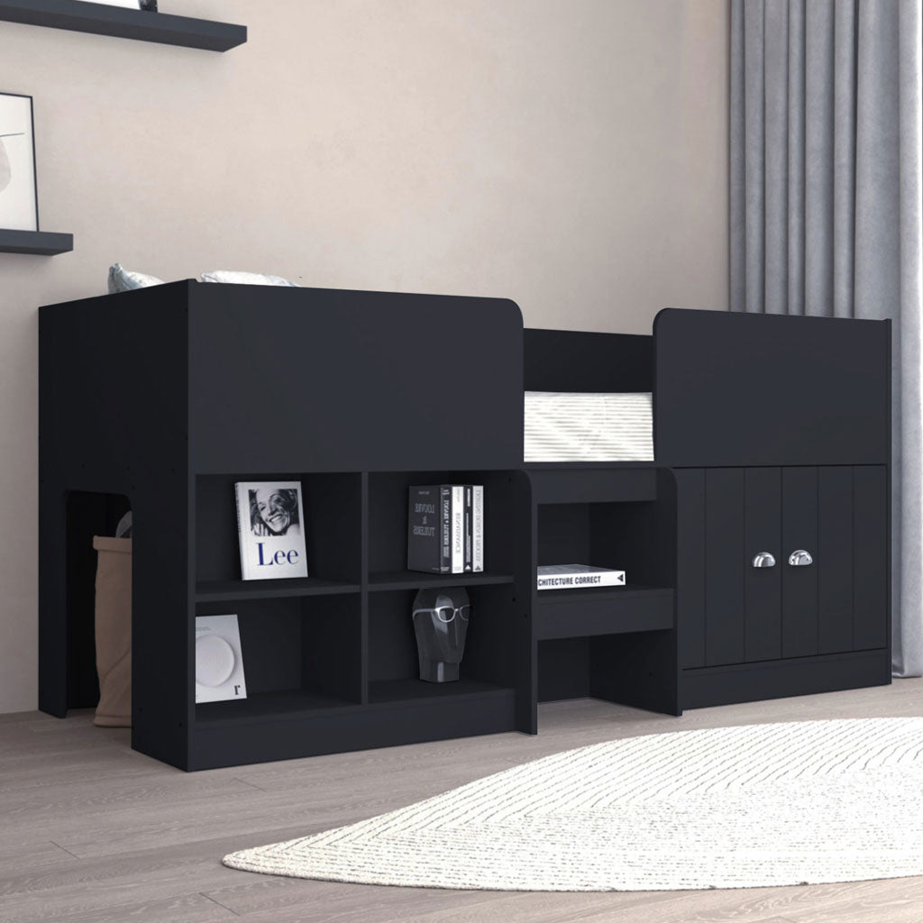 Wooden Low Sleeper Bed With Ladder - Orlando