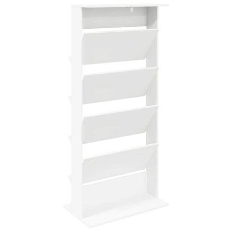 Wooden Magazine Rack 156cm High With 4 Shelves - Vantage Home