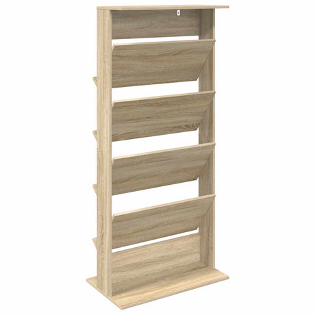 Wooden Magazine Rack 156cm High With 4 Shelves - Vantage Home
