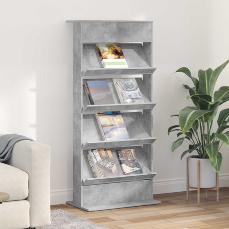 Wooden Magazine Rack 156cm High With 4 Shelves - Vantage Home