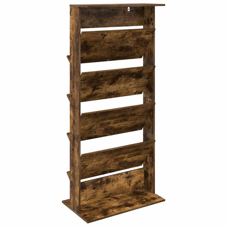 Wooden Magazine Rack 156cm High With 4 Shelves - Vantage Home
