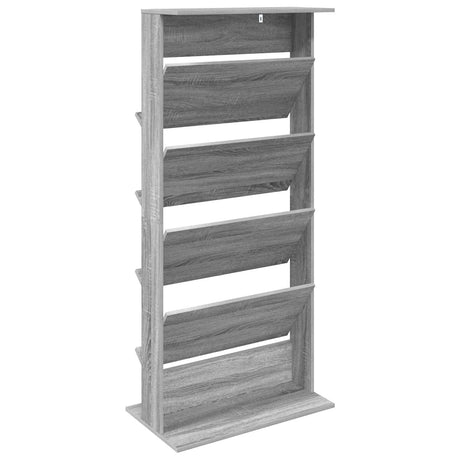 Wooden Magazine Rack 156cm High With 4 Shelves - Vantage Home