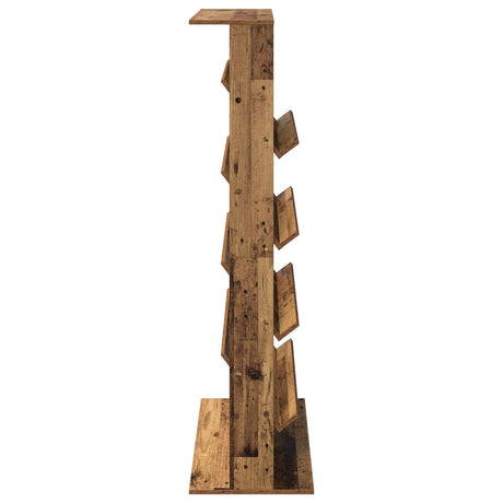 Wooden Magazine Rack 156cm High With 4 Shelves - Vantage Home