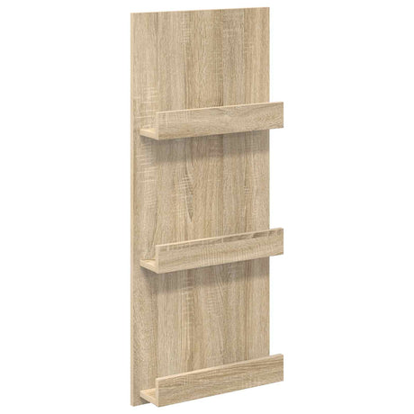 Wooden Magazine Rack 43cm Wide With 3 Shelves - Vantage Home