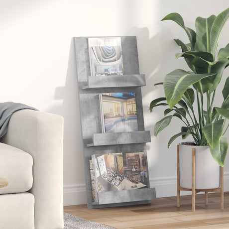 Wooden Magazine Rack 43cm Wide With 3 Shelves - Vantage Home