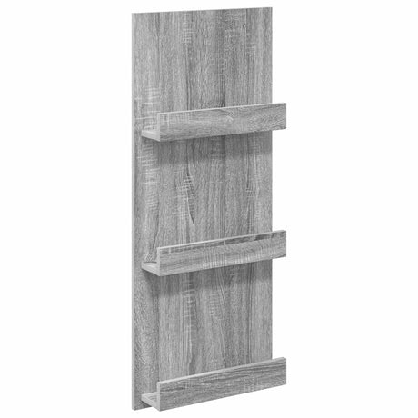 Wooden Magazine Rack 43cm Wide With 3 Shelves - Vantage Home
