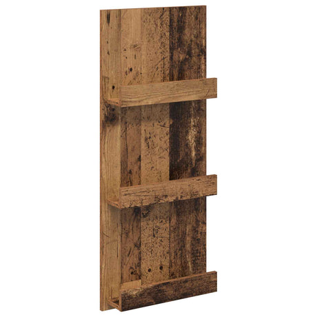 Wooden Magazine Rack 43cm Wide With 3 Shelves - Vantage Home