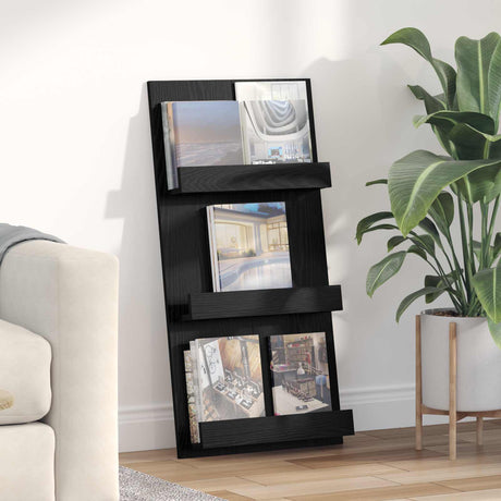 Wooden Magazine Rack 51cm Wide With 3 Shelves - Vantage Home