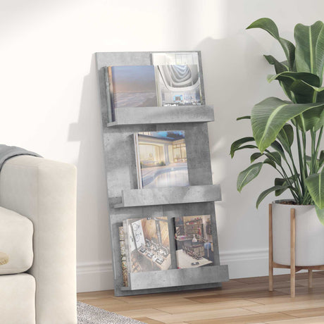 Wooden Magazine Rack 51cm Wide With 3 Shelves - Vantage Home