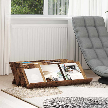 Wooden Magazine Rack 90cm Wide - Vantage Home