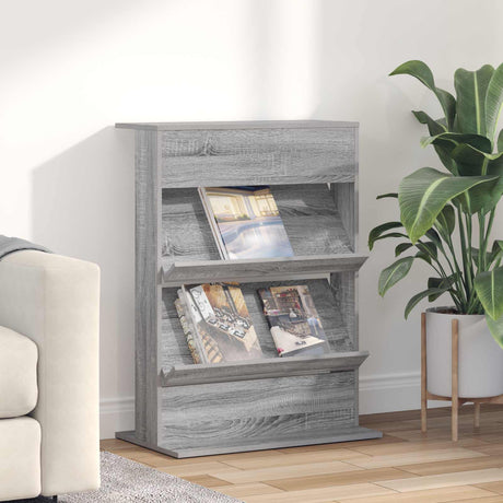 Wooden Magazine Rack 96cm High With 2 Shelves - Vantage Home