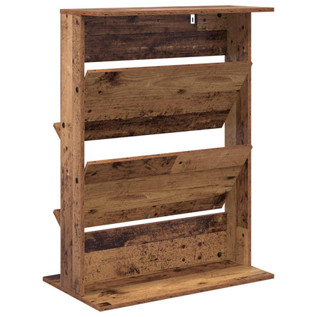 Wooden Magazine Rack 96cm High With 2 Shelves - Vantage Home
