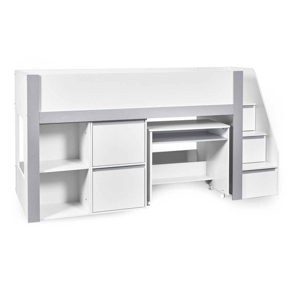 Wooden Mid Sleeper Bed With Ladder - Gaia