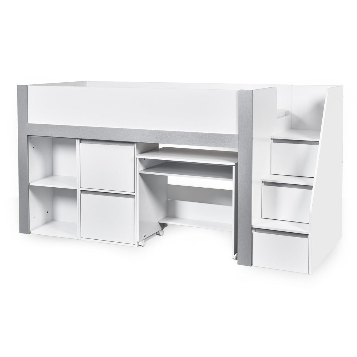 Wooden Mid Sleeper Bed With Ladder - Gaia