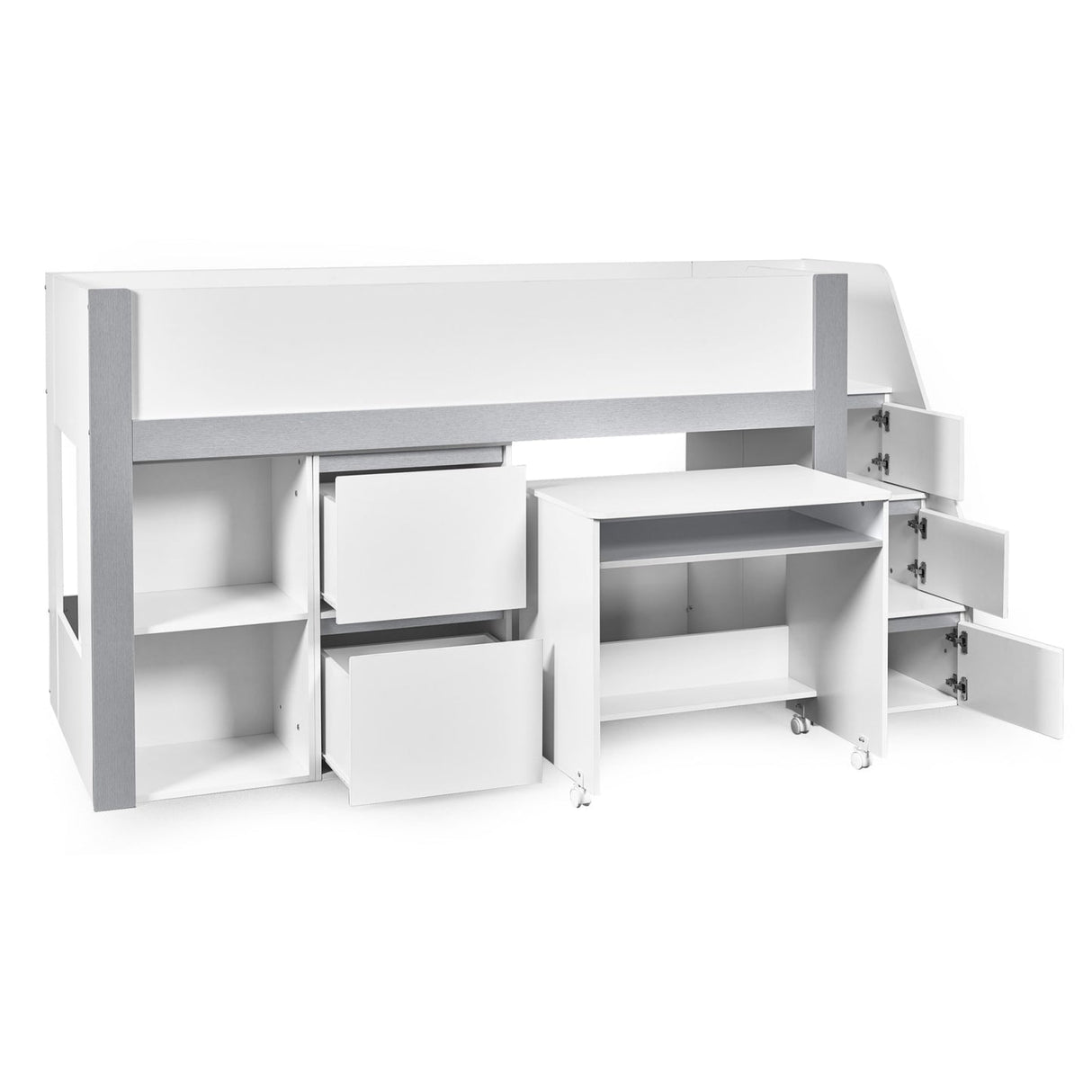 Wooden Mid Sleeper Bed With Ladder - Gaia