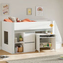 Wooden Mid Sleeper Bed With Ladder - Gaia