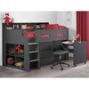 Wooden Mid Sleeper Bed With Ladder - Jupiter