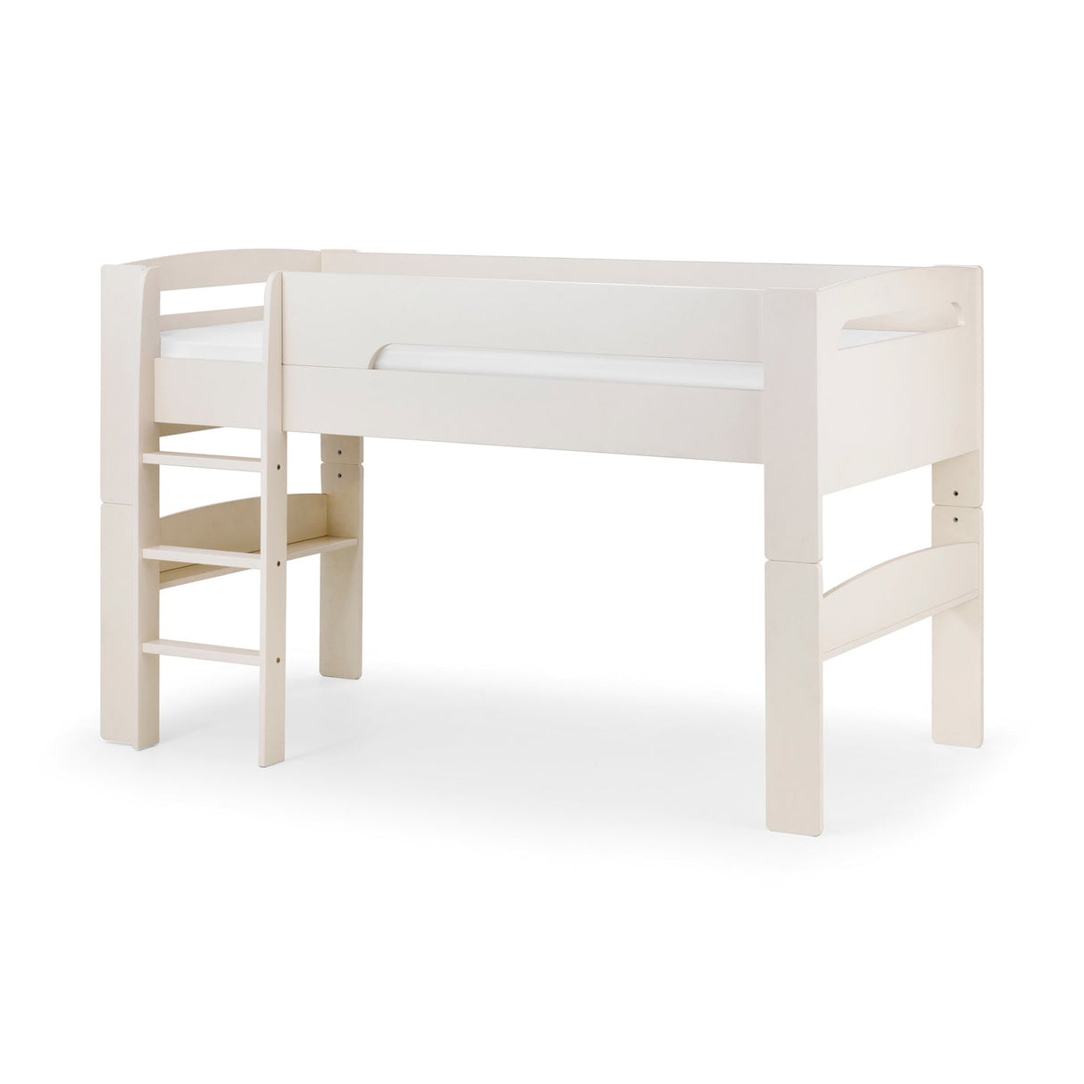 Wooden Mid Sleeper Bed With Ladder - Pluto