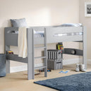 Wooden Mid Sleeper Bed With Ladder - Pluto