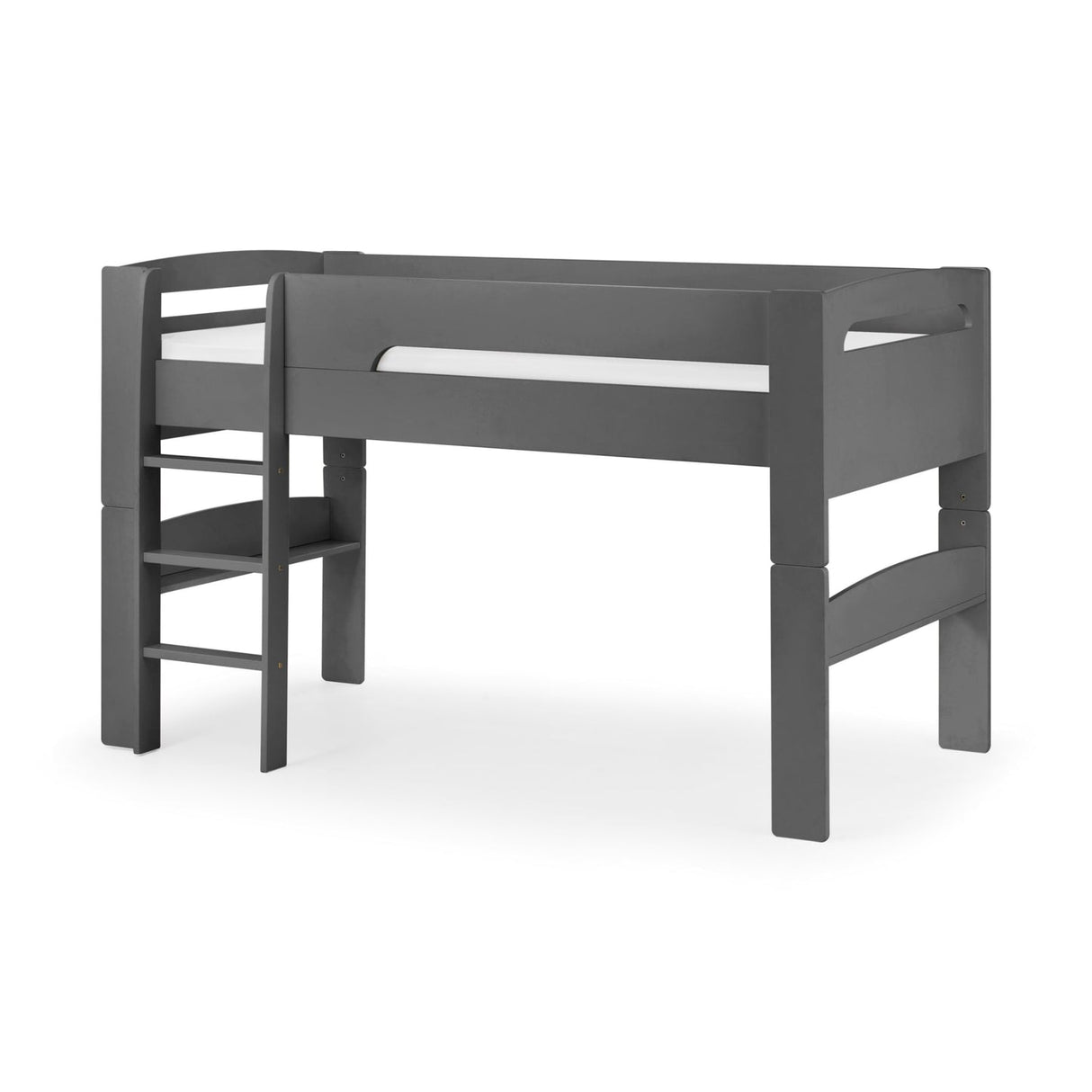 Wooden Mid Sleeper Bed With Ladder - Pluto