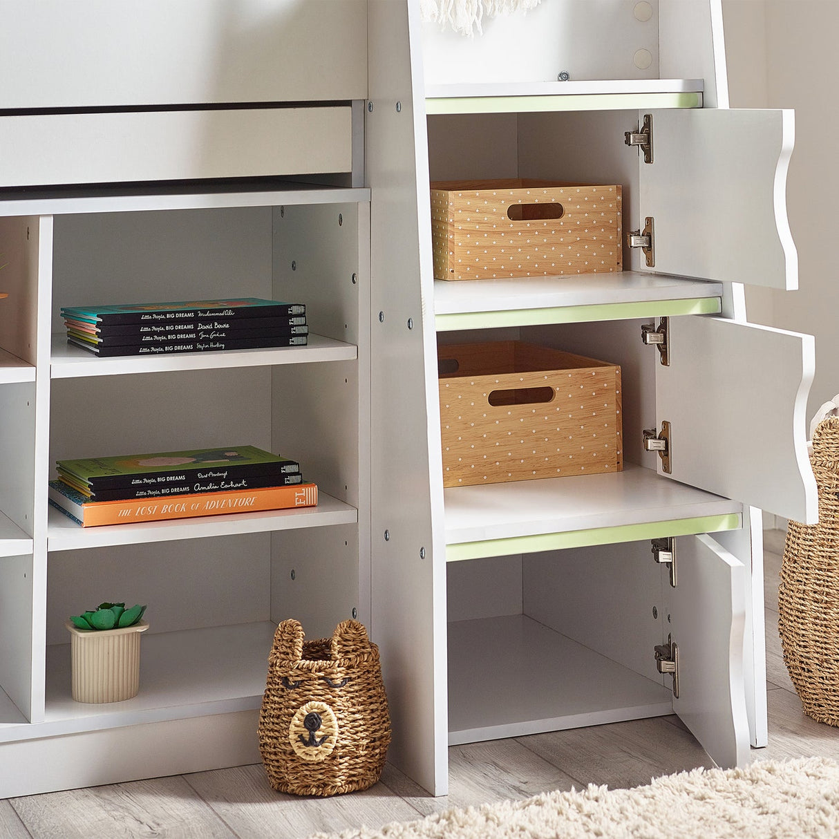 Wooden Mid Sleeper Bed With Ladder - Vespa
