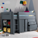 Wooden Mid Sleeper Single Storage Bed - Lacy