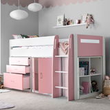 Wooden Mid Sleeper Single Storage Bed - Lacy